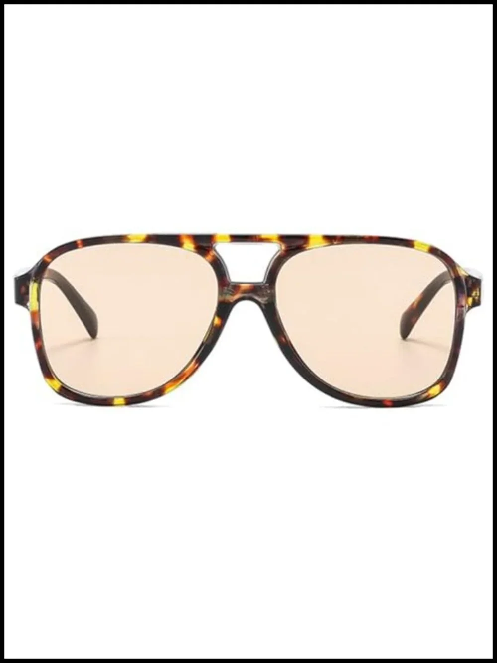 Vintage Oversized Double Beam Pilot Sunglasses Men Women UV400 Large Square